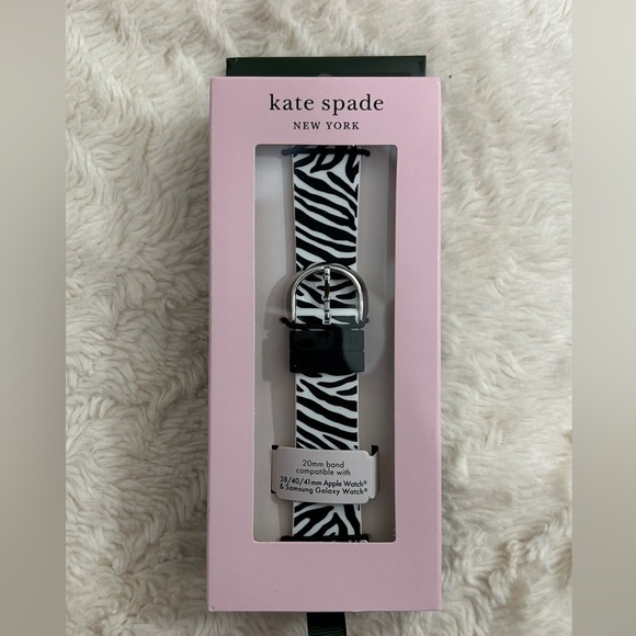 Kate Spade New York Zebra Stripe Silicone 38/40/41mm Band For Apple Watch - Picture 5 of 6